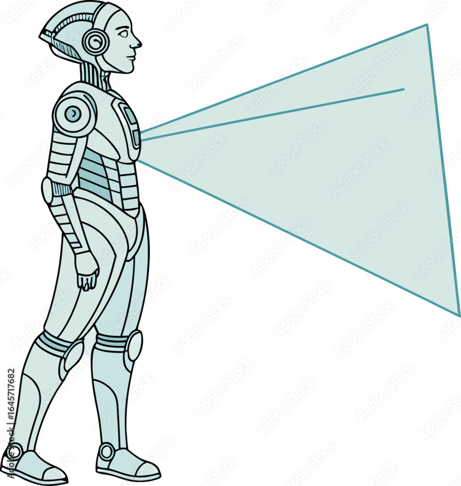 Poster futuristic holographic ai entity with a full body view showcasing advanced technology and digital in