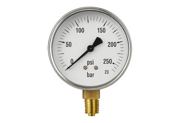 Pressure gauge measuring pressure with transparent background