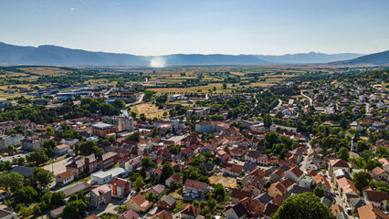 Aerial Drone View of Livno in Summer, Bosnia and Herzegovina
