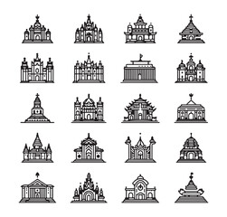 Temple icon, best flat icon vector. Hindu temple icon, black silhouette of Hindu spiritual temple, place of worship on white background