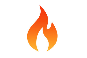 Vibrant flame icon on transparent background