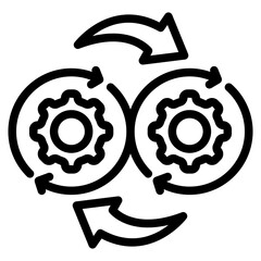 Concept of efficient process, integration, productivity line icon