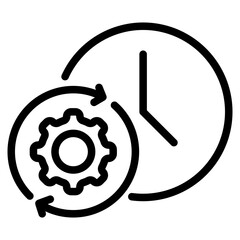 Concept of efficient process, integration, productivity line icon