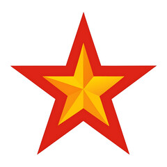 Obraz premium Illustration of red and yellow star shape isolated on white background