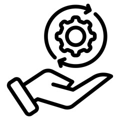 Concept of efficient process, integration, productivity icon