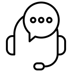 Customer Support Outline Icon