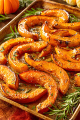 Roasted Squash: A vibrant and flavorful autumn dish, enhanced with fresh herbs and spices.