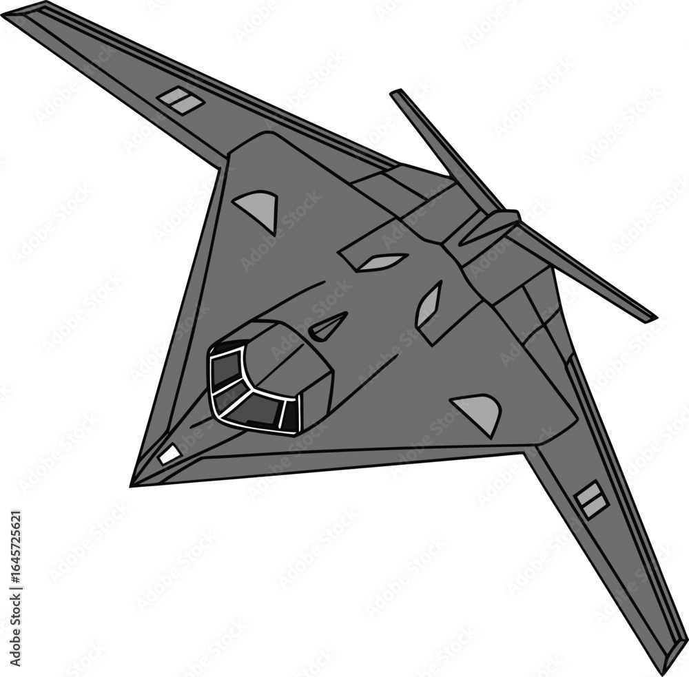 Poster a highly detailed front facing illustration of an advanced stealthy artificial intelligence unit sho