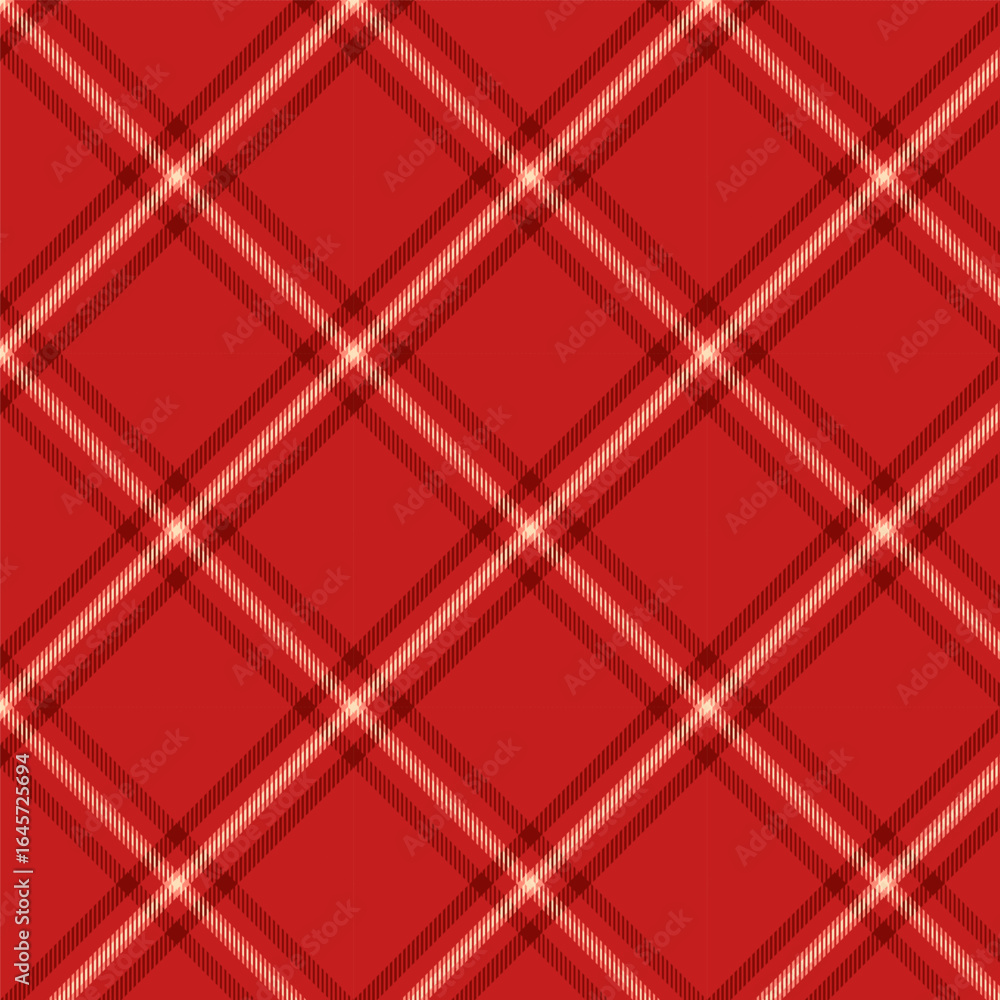 Poster plaid seamless pattern with twill weave in red.autumn winter tartan check repeat pattern.vector illu