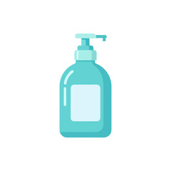 Isolated vector illustration of a plastic bottle of liquid soap for personal hygiene and care