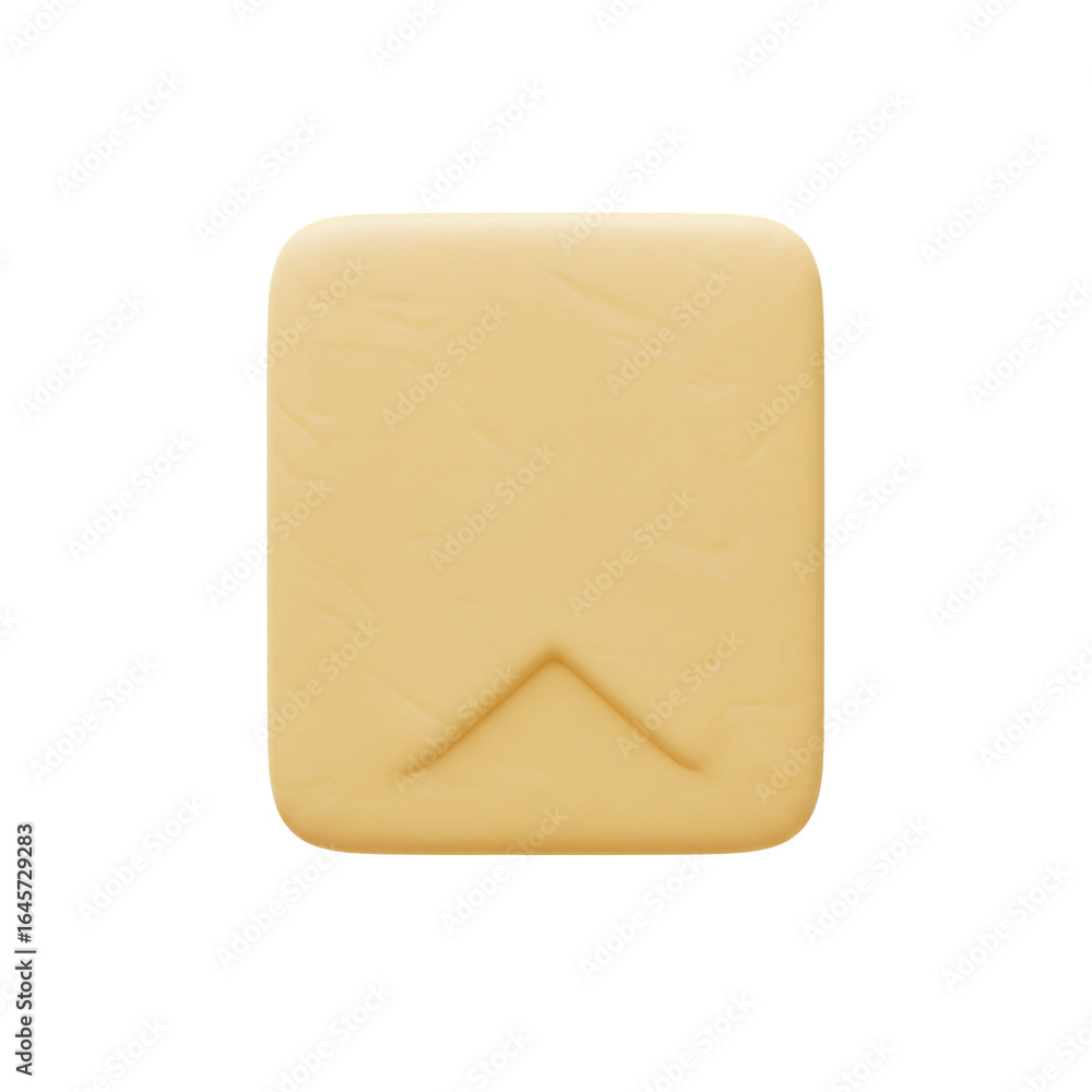 Aufkleber a smooth, light brown, three-dimensional digital bookmark icon, featuring a rounded rectangular shap