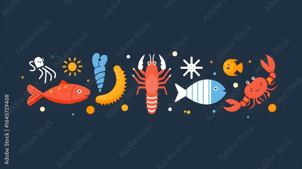 Poster vector flat seafood export panel ui showing trace status per client with smiley/frowny feedback icon