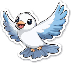 cartoon bird with a blank sign