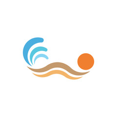 Beach Logo Vector Icon Template Illustration