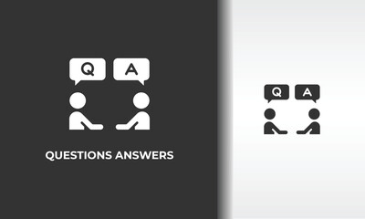 Questions Answers Vector, Icon Or Logo Sign Isolated Symbol Illustration