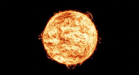 Solar flare, sun, abstract background, 3D illustration