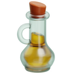 3D model of an olive oil jug with handle. Great for kitchen scenes, cooking illustrations, and healthy food designs.
