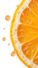 Fresh orange slice, juicy citrus fruit, vibrant color, healthy snack, refreshing beverage, tropical flavor