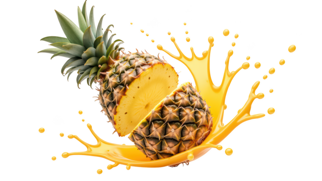 Fresh pineapple sliced juicy tropical fruit splash vibrant healthy natural sweet refreshing