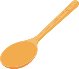 Wooden Spoon Eating Equipment Illustration
