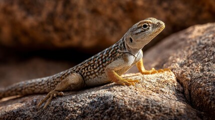 Naklejka premium Desert lizard on rock