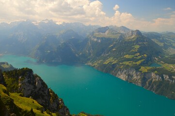 Panorama from Fronalpstock to Vierwaldstättersee Switserland