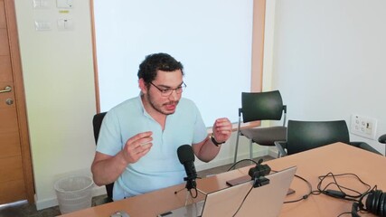 Business Influencer Creating Social Podcast