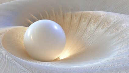 Cream-colored, swirling surface with luminous pearl