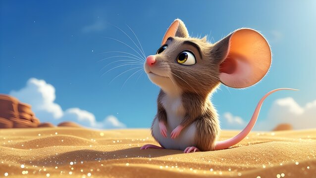 mouse wondering in the desert