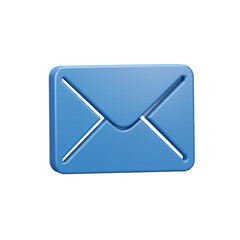 blue mail icon on white