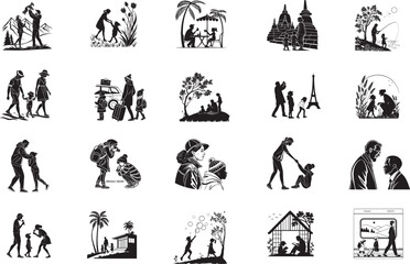 silhouettes of people