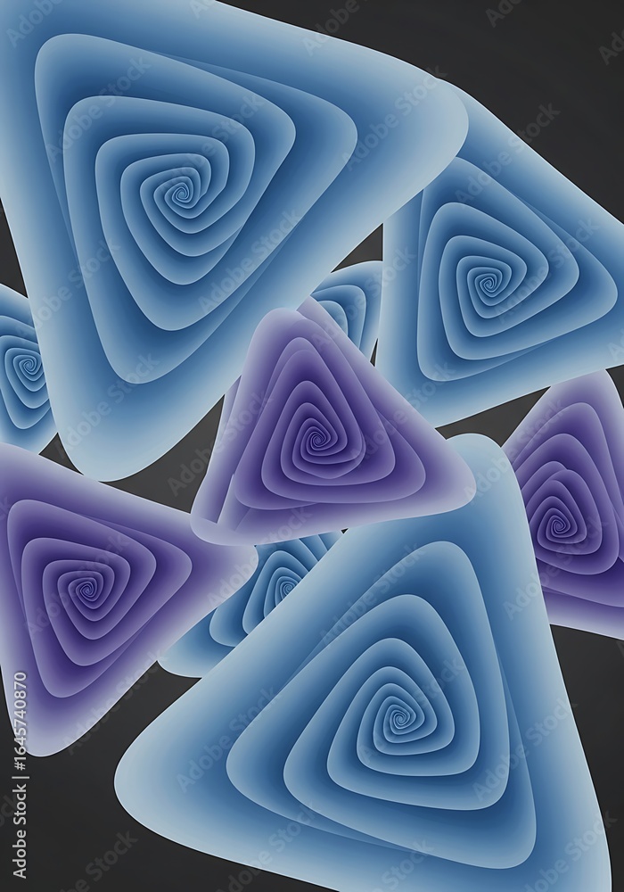 Poster harmonious interplay of triangular vortexes creating a sense of depth and motion