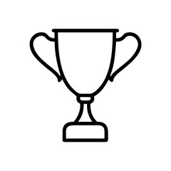 Isolated Outline Trophy Cup Icon with Handles
