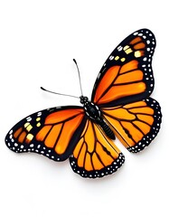 Obraz premium Side view of monarch butterfly with open wings