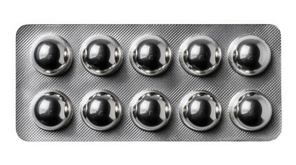 Silver capsules in blister pack for pharmaceutical and healthcare industry