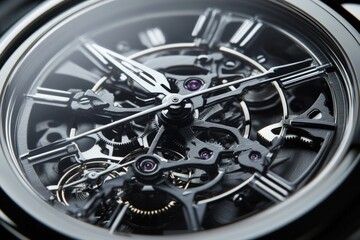 close up mechanical wristwatch