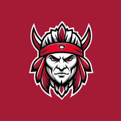 vector illustration of an indian warrior as a logo