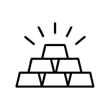 gold bars stack outline clip art preview