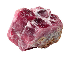 Obraz premium raw crystalline rhodonite mineral isolated