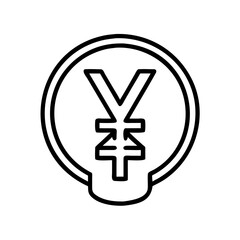 Fototapeta premium Yen currency symbol in minimalist outline design 