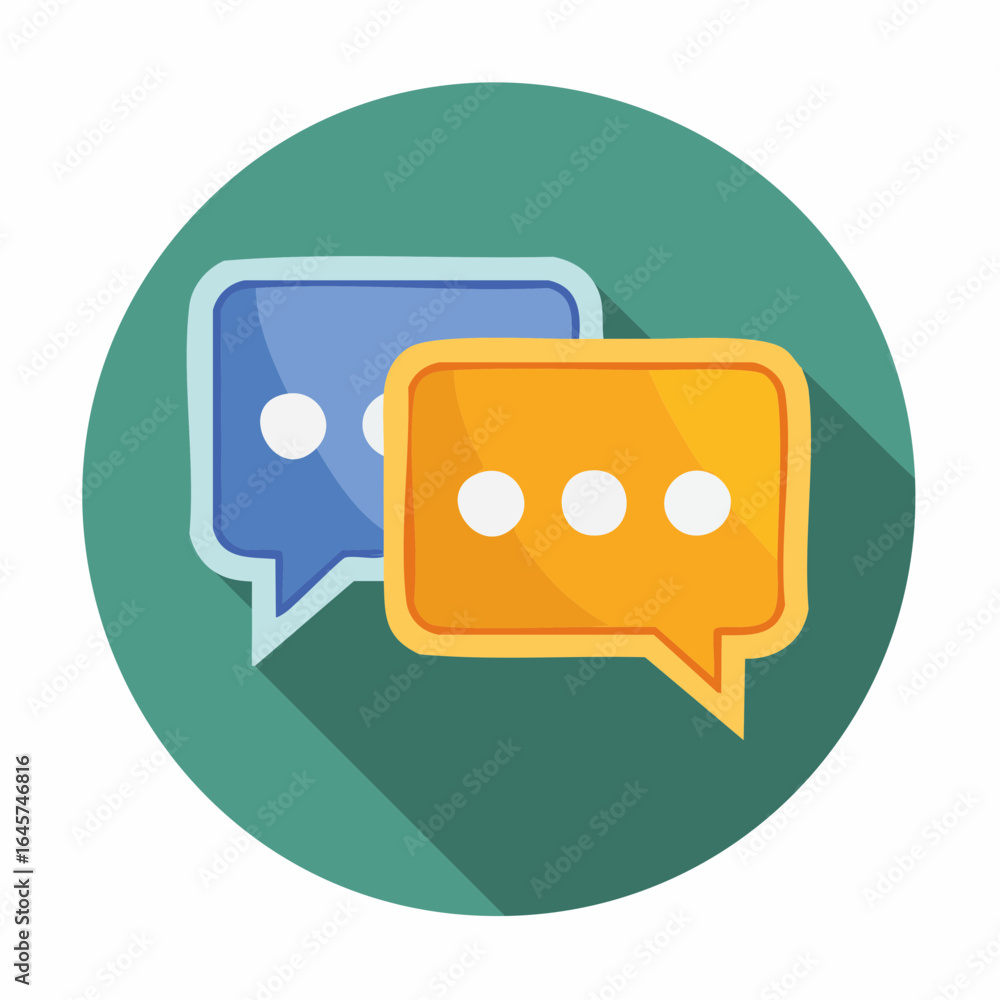 Poster conversation icon. conversation and message bubbles. illustartion graphics in flat design style.
