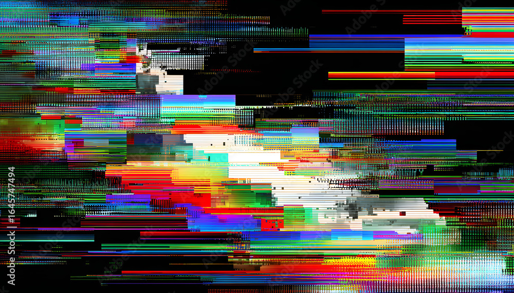 Aufkleber abstract creative glitch overlay texture. geometric pixel pattern of a digital glitch on transparent