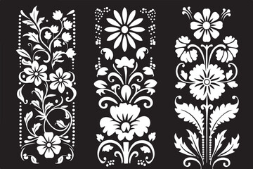 Ornamental Floral Panel Vector Design