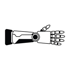 Robotic Arm Illustration Futuristic Technology Artificial Intelligence and Cybernetic Design on White Background