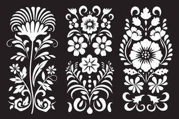 Ornamental Floral Panel Vector Design