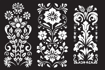 Ornamental Floral Panel Vector Design