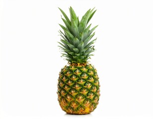 Fototapeta premium Fresh Whole Pineapple on White Background
