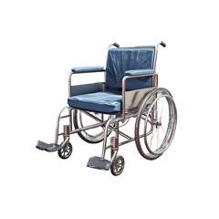 Fototapeta premium Accessible Wheelchair Design, Medical Equipment, Disability PNG, 3D Render, Blue, Silver, Healthcare stock image