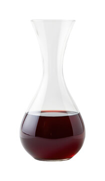 standalone wine decanter on a white background, in a sleek style, with precise details, soft glow, studio setup, high resolution