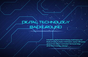 Naklejka premium Abstract Blue Circuit Board Digital Technology Background Vector Illustration